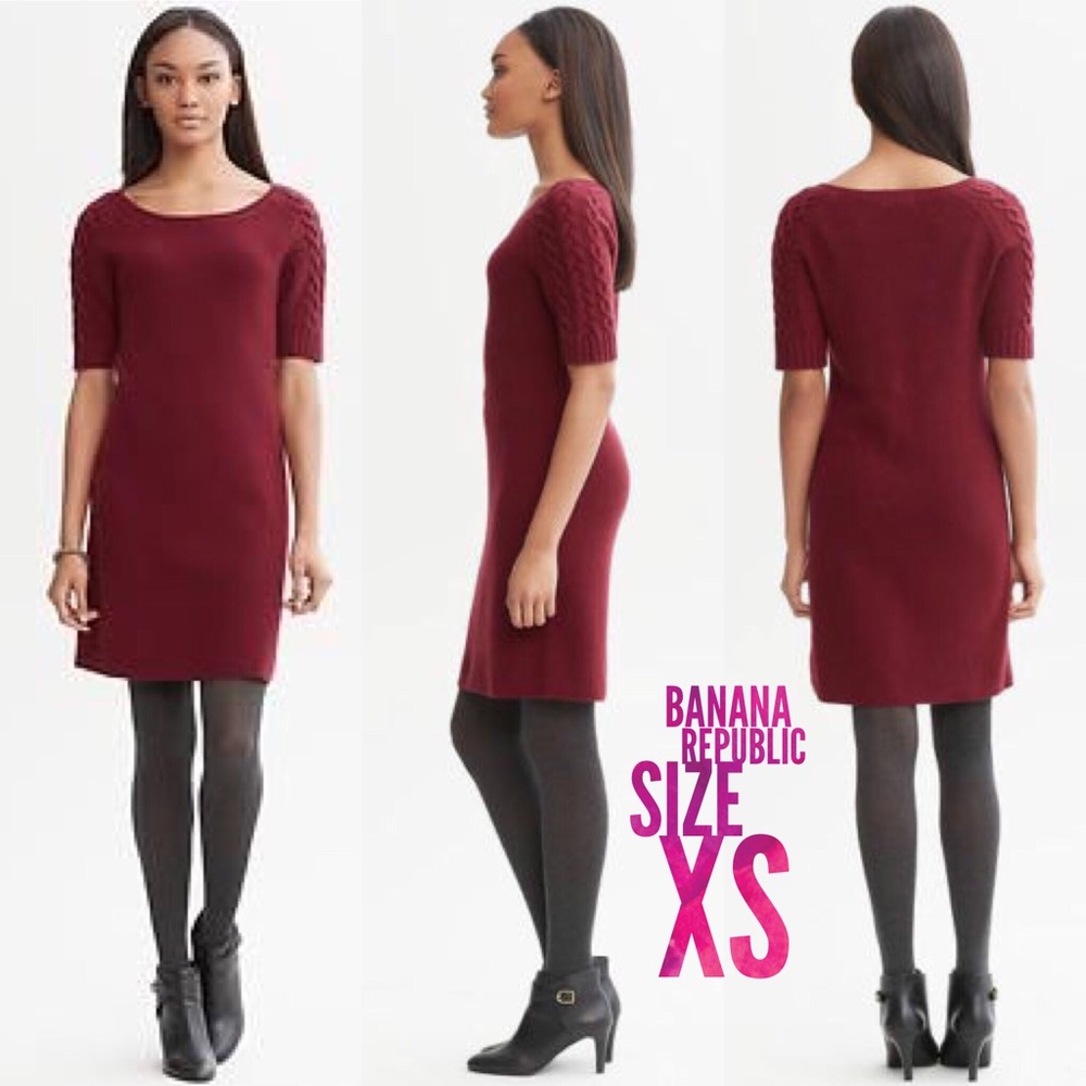 Banana Republic Cable Knit Sleeve Sweater Dress XS